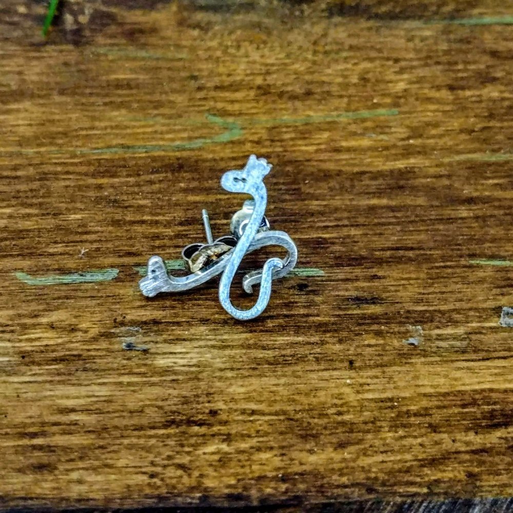 Sterling Silver Snake Earrings - Picture 6 of 6
